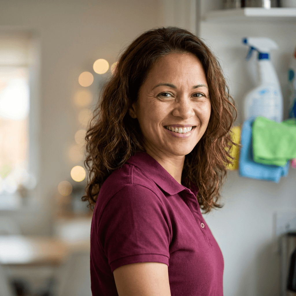 Sofia Martinez smiling in a bright interior space