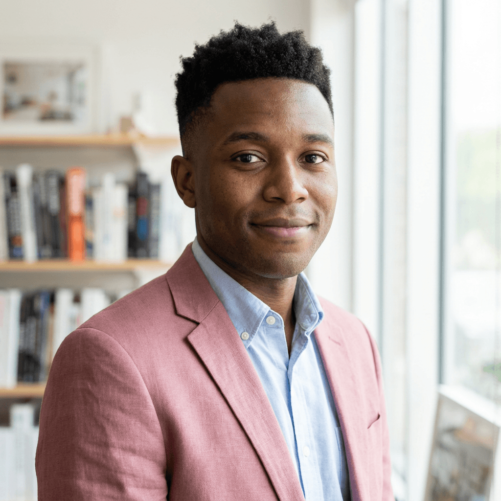 Marcus Greene standing in a modern living room
