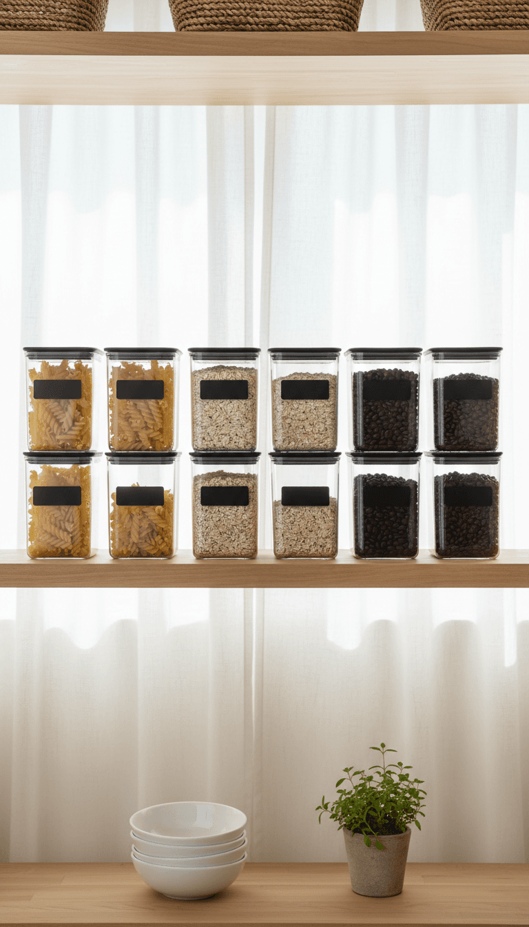 Modular storage containers in a pantry